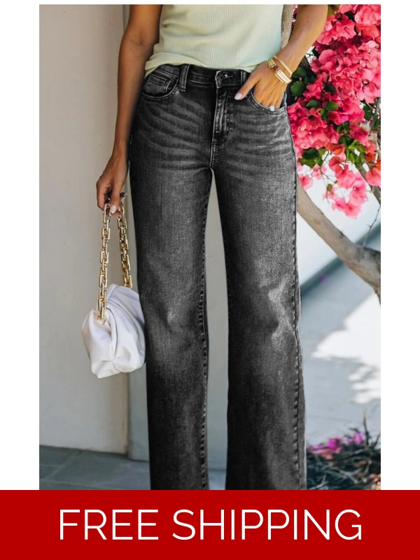 Pockets Solid Long Denim Jeans